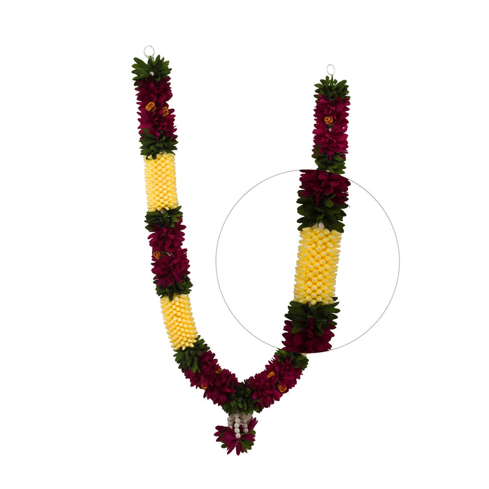 Artificial Garland - 23 Inches | Flower Mala/ Cloth Garland/ Fancy Mala for pooja Decor