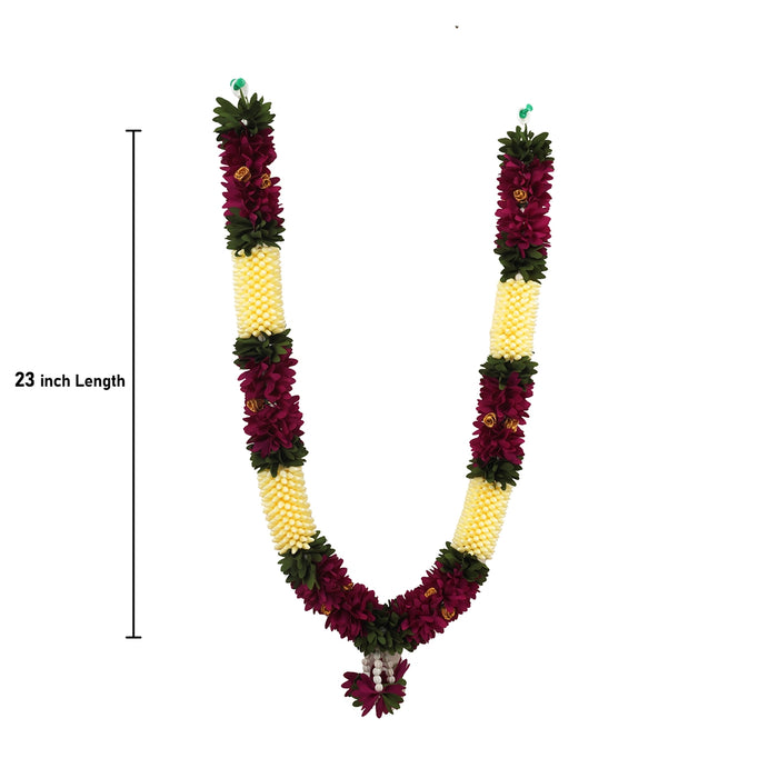 Artificial Garland - 23 Inches | Flower Mala/ Cloth Garland/ Fancy Mala for pooja Decor