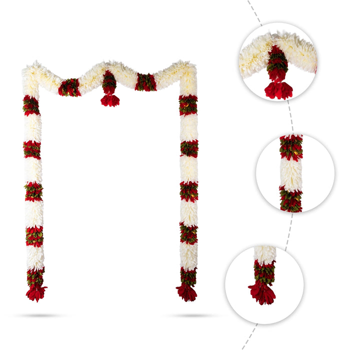 Door Toran Full Set - 72 Inches | Artificial Thoran/ Flower Dosa Fold Ladi/ Bandhawar For Door Decoration