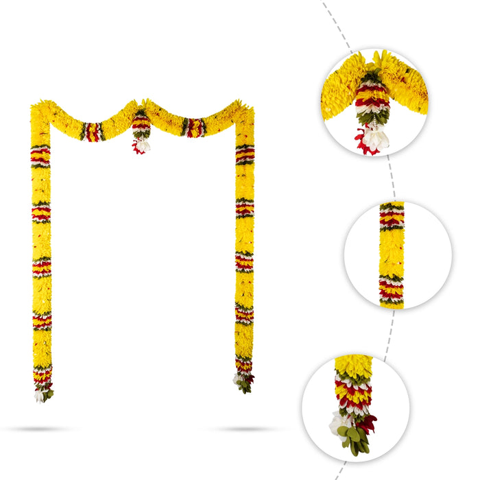 Door Toran Full Set - 72 Inches | Artificial Thoran/ Flower Dosa Fold Ladi/ Bandhawar For Door Decoration