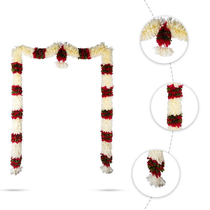 Door Toran Full Set - 72 Inches | Artificial Thoran/ Flower Dosa Fold Ladi/ Bandhawar For Door Decoration