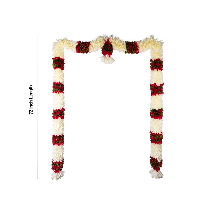 Door Toran Full Set - 72 Inches | Artificial Thoran/ Flower Dosa Fold Ladi/ Bandhawar For Door Decoration