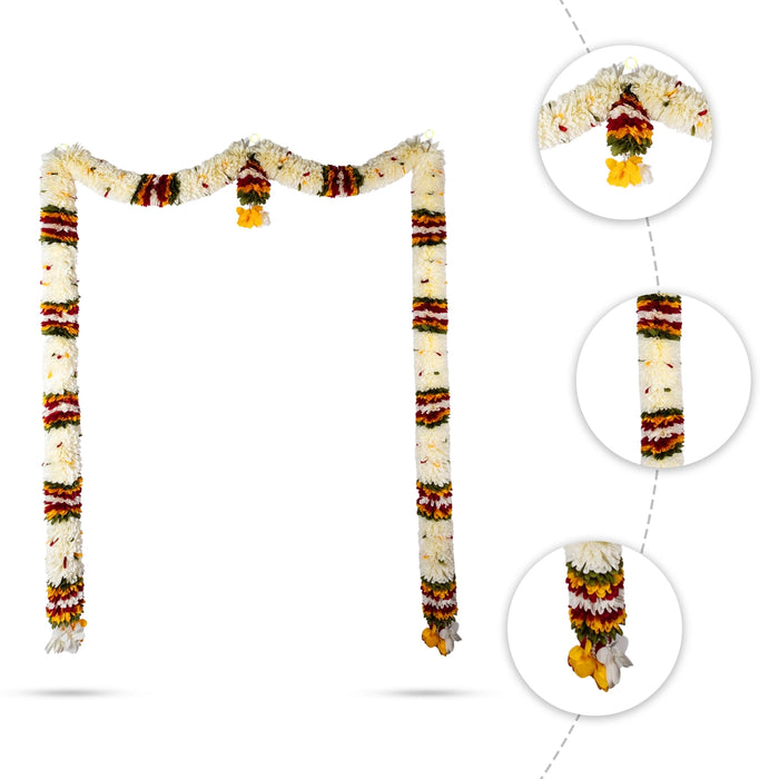 Door Toran Full Set - 72 Inches | Artificial Thoran/ Flower Dosa Fold Ladi/ Bandhawar For Door Decoration