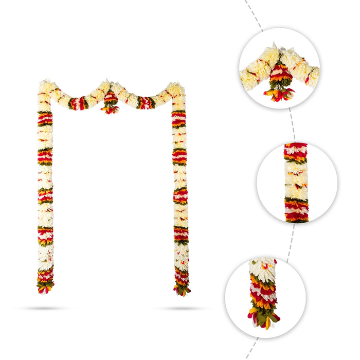 Door Toran Full Set - 72 Inches | Artificial Thoran/ Flower Dosa Fold Ladi/ Bandhawar For Door Decoration