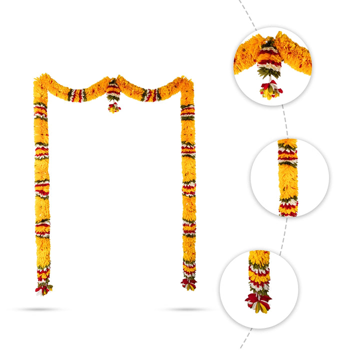 Door Toran Full Set - 72 Inches | Artificial Thoran/ Flower Dosa Fold Ladi/ Bandhawar For Door Decoration