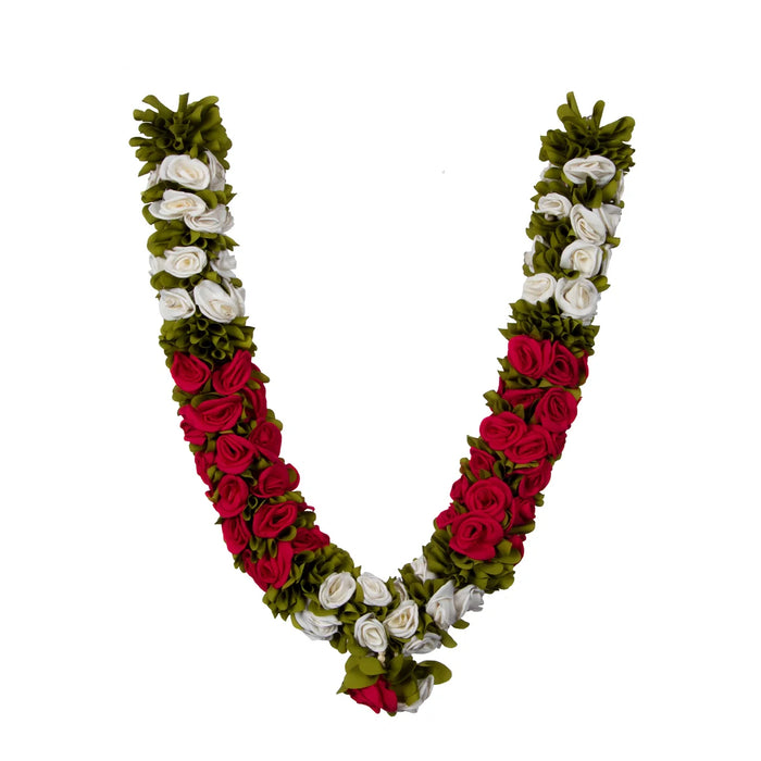 Artificial Flower Mala - 20 Inches | Rose Design Fancy Mala for Photo Frame