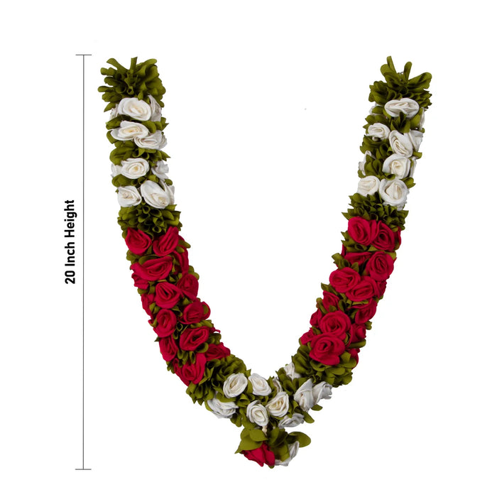 Artificial Flower Mala - 20 Inches | Rose Design Fancy Mala for Photo Frame