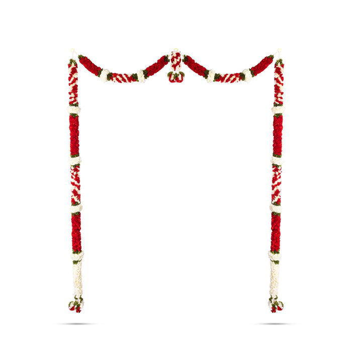 Door Toran Full Set - 90 Inches | Flower Design Thoran/ Bandanwar/ Door Hanging Toran For Home Entrance
