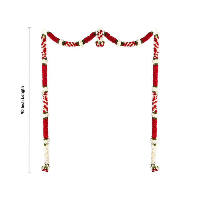 Door Toran Full Set - 90 Inches | Flower Design Thoran/ Bandanwar/ Door Hanging Toran For Home Entrance