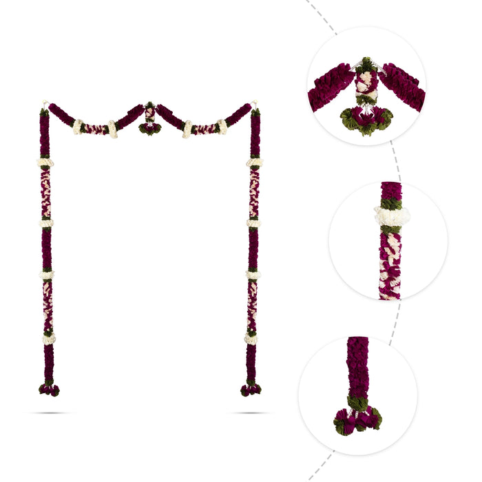 Door Toran Full Set - 90 Inches | Flower Design Thoran/ Bandanwar/ Door Hanging Toran For Home Entrance