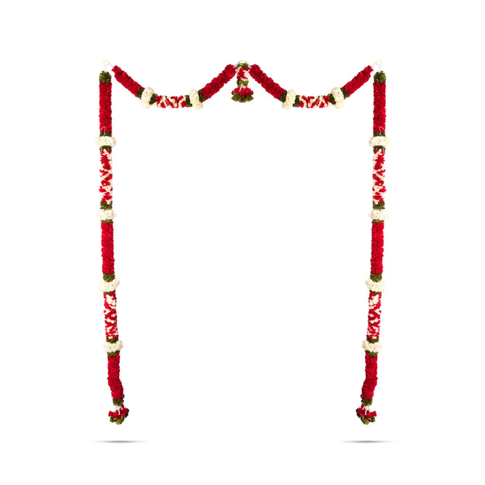 Door Toran Full Set - 90 Inches | Flower Design Thoran/ Bandanwar/ Door Hanging Toran For Home Entrance