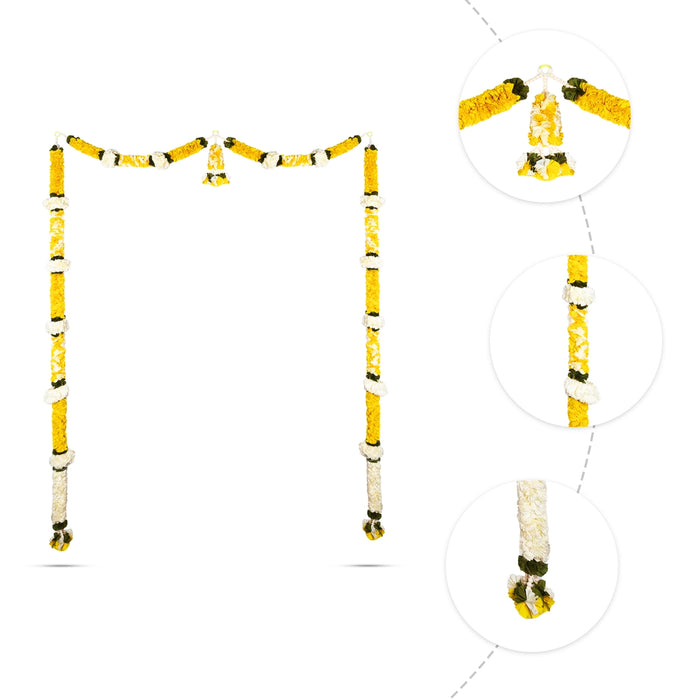 Door Toran Full Set - 90 Inches | Flower Design Thoran/ Bandanwar/ Door Hanging Toran For Home Entrance