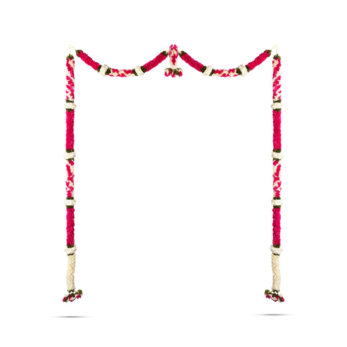 Door Toran Full Set - 90 Inches | Flower Design Thoran/ Bandanwar/ Door Hanging Toran For Home Entrance