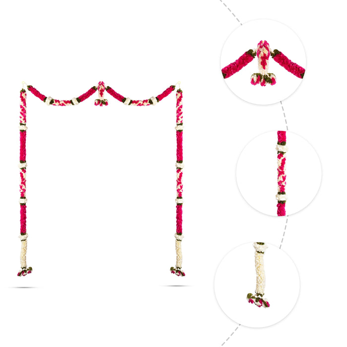 Door Toran Full Set - 90 Inches | Flower Design Thoran/ Bandanwar/ Door Hanging Toran For Home Entrance