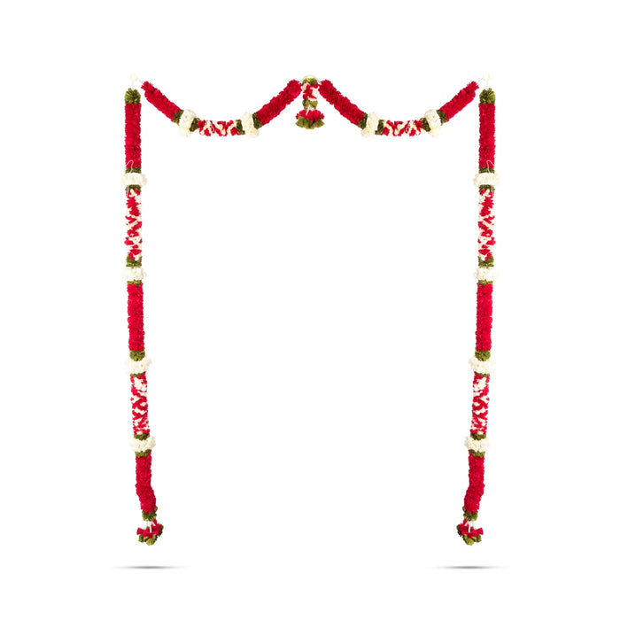 Door Toran Full Set - 90 Inches | Flower Design Thoran/ Bandanwar/ Door Hanging Toran For Home Entrance