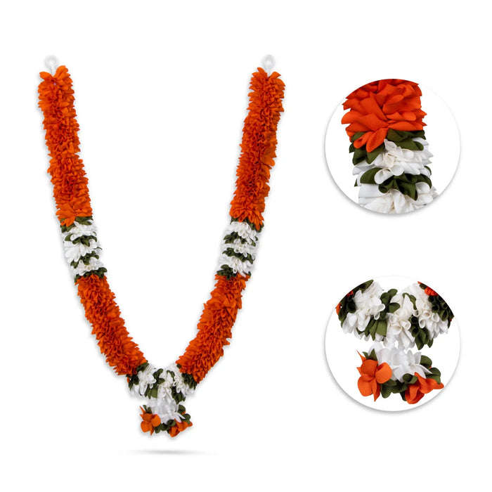 Cloth Mala - 22 Inches | Artificial Flower Mala/ Satin Mala for Photo Frame