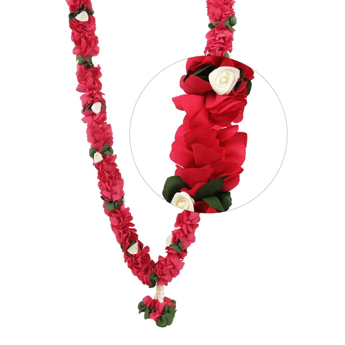 Cloth Mala - 22 Inches | Artificial Flower Mala/ Satin Mala for Photo Frame