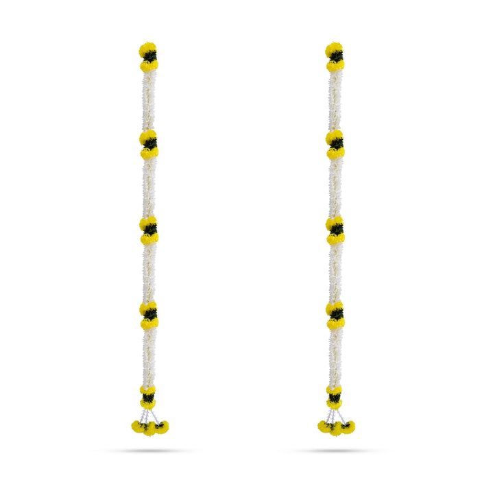 Side Toran Pair - 53 Inches | Flower String / Door Hanging For Festive Decor