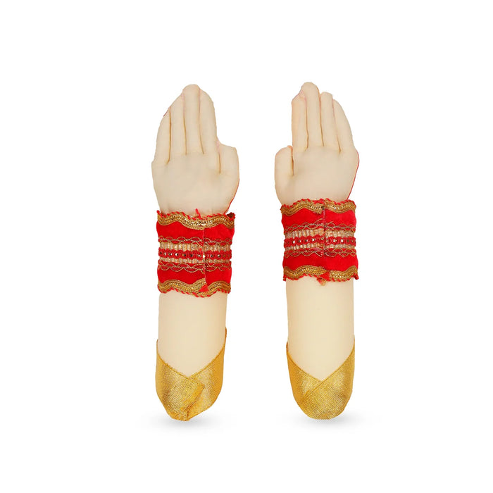 Lakshmi Hand Set - 11 Inches | Laxmi Devi Hands/ Goddess Lakshmi Hands with Decoration for Deity