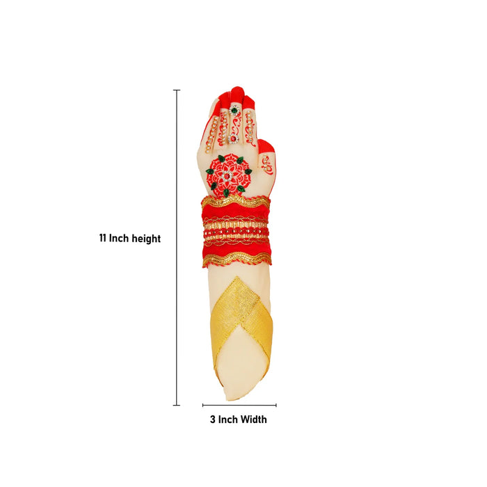 Lakshmi Hand Set - 11 Inches | Laxmi Devi Hands/ Goddess Lakshmi Hands with Decoration for Deity