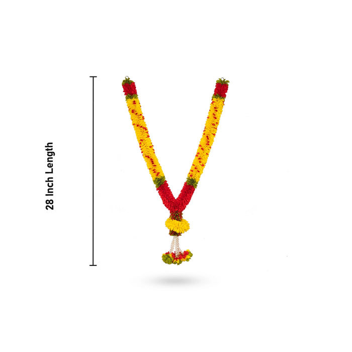 Flower Garland- 28 Inches | Artificial Floral Mala/ Pooja Malai