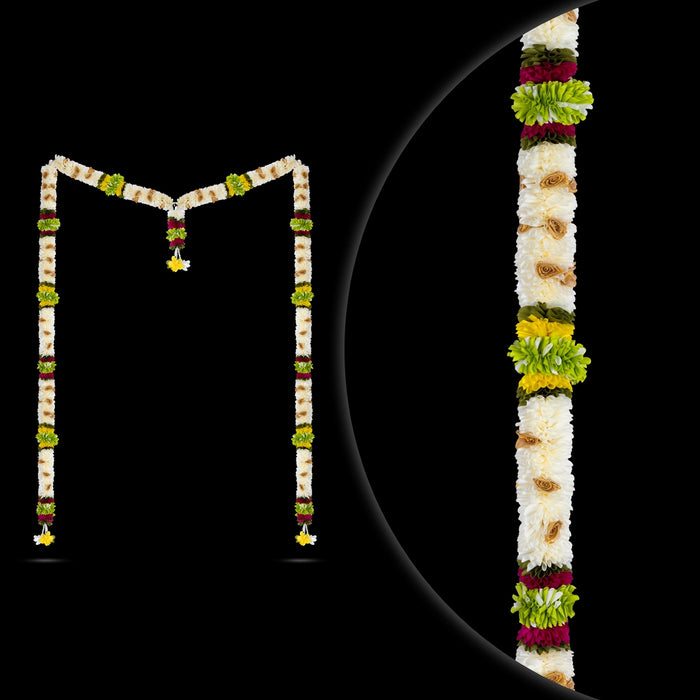 Door Toran Set - 74 Inches | Artificial Ladi/ Flower Bandhawar/ Decorative Thoran for Entrance Decor