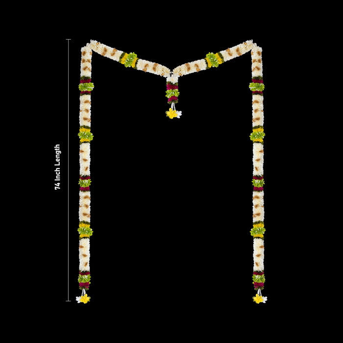Door Toran Set - 74 Inches | Artificial Ladi/ Flower Bandhawar/ Decorative Thoran for Entrance Decor