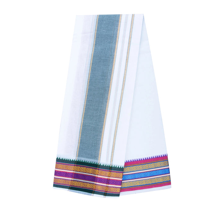 Veshti - 9 x 5 Yards | White Vesti/ Pate Border Dhoti for Men
