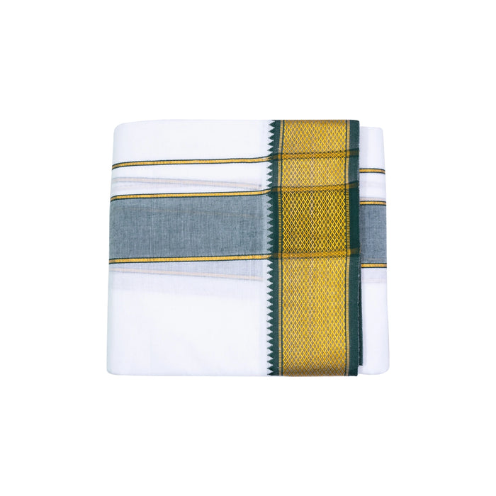 Dhoti - 9 x 5 Yards | White Vesti / 15 Kan Border Veshti / Traditional Mundu for Men