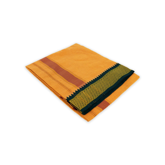 Cotton Veshti - 2 Yards | Sandal Colour Dhoti / Padayappa Border Vesti / Traditonal Mundu For Men