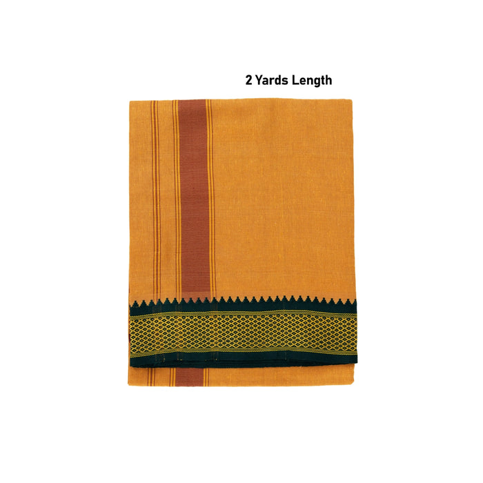 Cotton Veshti - 2 Yards | Sandal Colour Dhoti / Padayappa Border Vesti / Traditonal Mundu For Men
