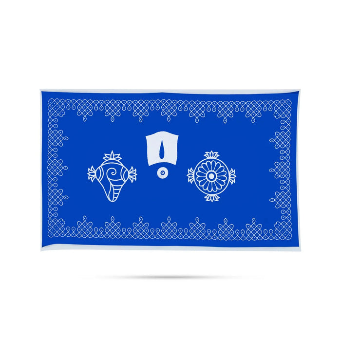Pooja Room Screen - 5 X 8 Feet | Satin Curtain/ Temple Screen/ Assorted Design Pooja Curtain