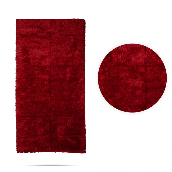 Green Shaggy Carpet - 5 x 10 Feet | Soft Floor Mat / Decorative Carpet For Home