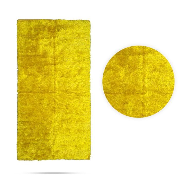 Green Shaggy Carpet - 5 x 10 Feet | Soft Floor Mat / Decorative Carpet For Home