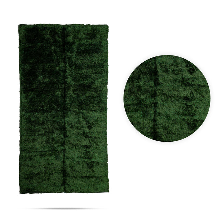 Green Shaggy Carpet - 5 x 10 Feet | Soft Floor Mat / Decorative Carpet For Home