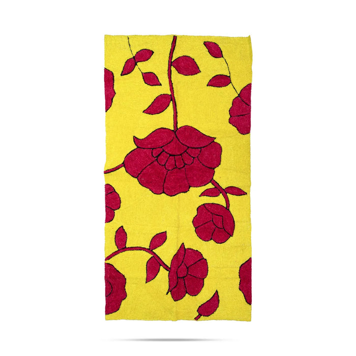 Floral Rangoli Mat - 4 x 8 Feet | Large Canvas Floor Mat / Decorative Mat For Festival & Pooja Use