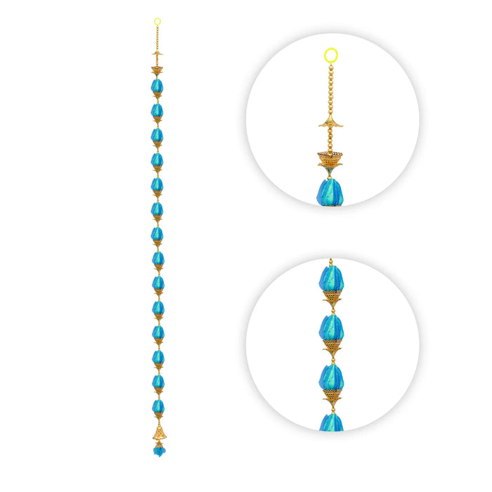 Side Toran - 37 Inches | Beads With Rose Design Thoran/ Artificial Flower Toran for Home Decor