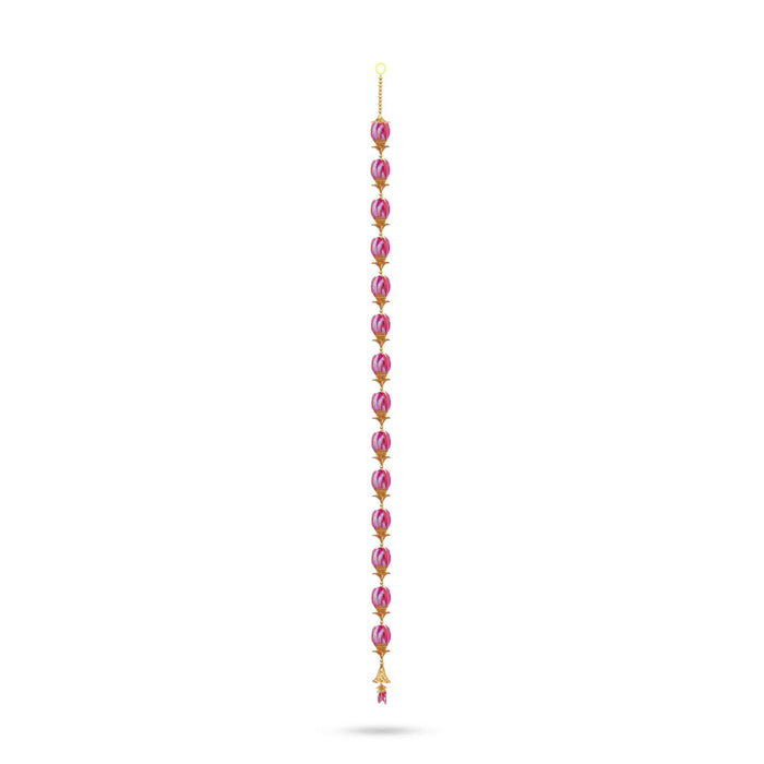 Side Toran - 37 Inches | Beads With Rose Design Thoran/ Artificial Flower Toran for Home Decor