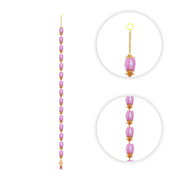 Side Toran - 37 Inches | Beads With Rose Design Thoran/ Artificial Flower Toran for Home Decor