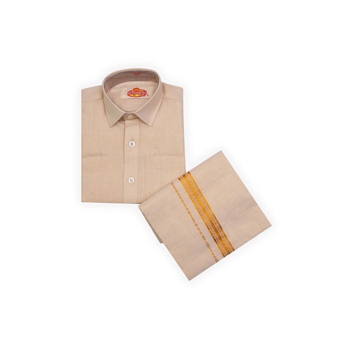 Veshti Shirt Pair | Size 0 To 2/ Traditional Dress/ Velcro Dhoti Shirt For Boys Festival Wear/ Assorted Colour