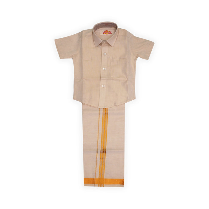 Veshti Shirt Pair | Size 0 To 2/ Traditional Dress/ Velcro Dhoti Shirt For Boys Festival Wear/ Assorted Colour