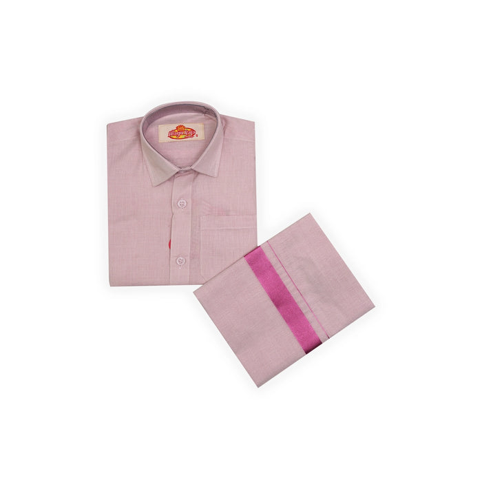 Veshti Shirt Pair | Size 0 To 2/ Traditional Dress/ Velcro Dhoti Shirt For Boys Festival Wear/ Assorted Colour