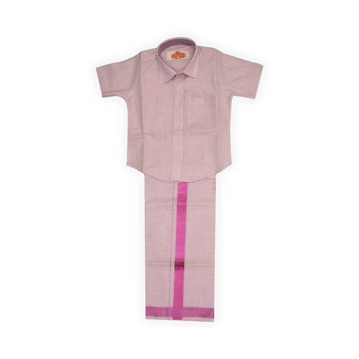 Veshti Shirt Pair | Size 0 To 2/ Traditional Dress/ Velcro Dhoti Shirt For Boys Festival Wear/ Assorted Colour