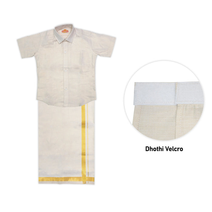 Veshti Shirt Pair | Size 0 To 2/ Traditional Dress/ Velcro Dhoti Shirt For Boys Festival Wear/ Assorted Colour