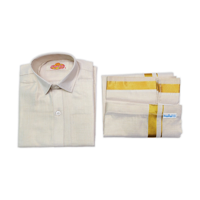 Veshti Shirt Pair | Size 3 - 4/ Traditional Dress/ Velcro Dhoti Shirt For Boys Festival Wear/ Assorted Colour