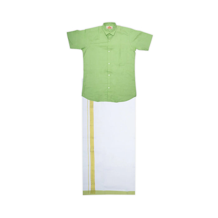 Veshti Shirt Pair | Size 13 - 14/ Traditional Dress/ Velcro Dhoti Shirt For Boys Festival Wear/ Assorted Colour