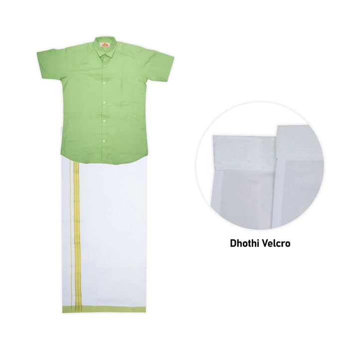 Veshti Shirt Pair | Size 13 - 14/ Traditional Dress/ Velcro Dhoti Shirt For Boys Festival Wear/ Assorted Colour