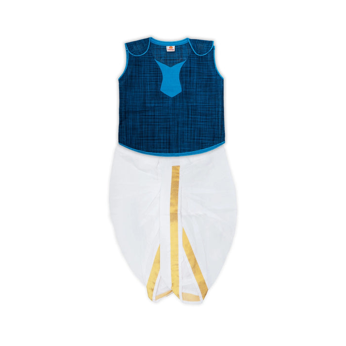 Readymade Panchakacham Dhoti Pair - Size 6 Months | Cotton Panchakajam/ Traditional Dress For Functions