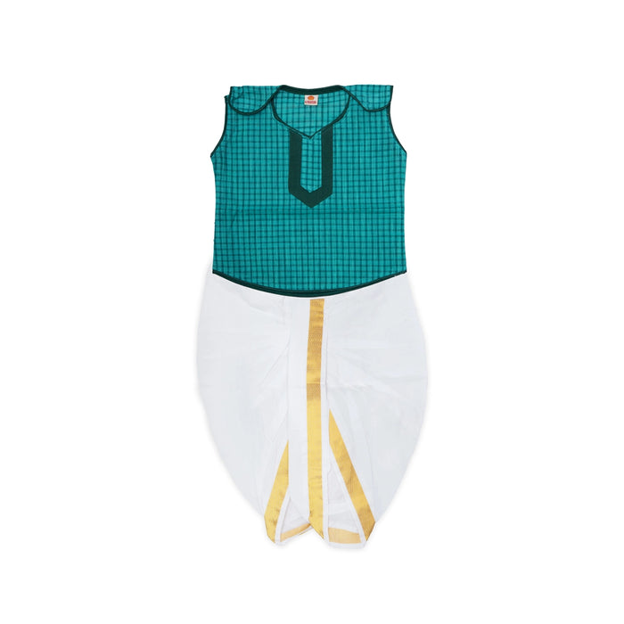 Readymade Panchakacham Dhoti Pair - Size 6 Months | Cotton Panchakajam/ Traditional Dress For Functions