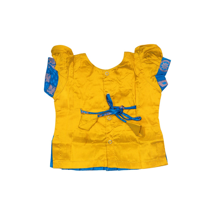 Pattu Pavadai Sattai Pair - Size 0 | Jacquard Skirt And Top/Traditional Dress For Baby Girls/ Assorted Colour